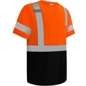 เสื้อยืดทำงานแบบสะท้อนแสงสำหรับผู้ชาย PUFFIN SPORTS OEM ODM สีเหลืองดำ แถบสะท้อนแสง ชุดยูนิฟอร์มนิรภัย ผลิตจากวัสดุโพลีเอสเตอร์ - Product Image 4