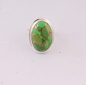 Handcrafted 925 Sterling Silver Square Green <b>Turquoise</b> <b>Ring</b> Castle Bezel Statement Gemstone <b>Ring</b> Factory Direct B2B Jewelry - Product Image 3