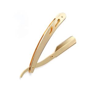 El mejor proveedor Pissco para maquinilla de afeitar de peluquero, maquinillas de afeitar plegables manuales de Color negro y dorado, maquinillas de afeitar cortadas de 5,5" - Product Image 2