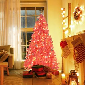 6ft Pvc Kerstboom Met 250 Lichten En 900 Takken Warm Wit Tweekleuren 8 Modi Afstandsbediening Zwart Automatische Structuur - Product Image 3