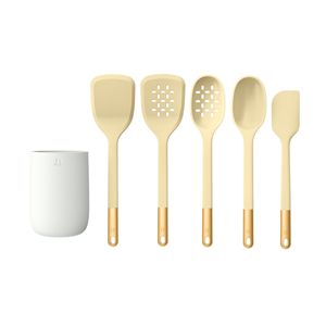 Juego de Utensilios de Cocina de Silicona Ecológicos de 6 Piezas con Recipiente de Cerámica para Crema de Mantequilla - Product Image 1