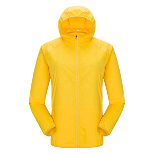 เสื้อแจ็คเก็ตกันลมกันฝนผู้ชายสีขาวมีฮู้ดน้ำหนักเบา แห้งเร็ว ทรงปกติ สวมใส่สบายในฤดูร้อน ผลิตจากโพลีเอสเตอร์ ปิดด้วยซิป - Product Image 4