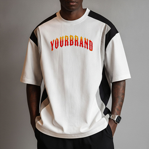 T-shirt personnalisé OEM/ODM 100 % coton 180 g à col ras du cou, coupe ample, épaules tombantes, style hip-hop, séchage rapide, respirant, pour homme, idéal pour la gym - Product Image 4