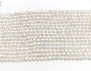 ไข่มุกน้ำจืดทรงหยดน้ำสีขาวธรรมชาติคุณภาพ AAA ขนาด 9*7 มม. ยาว 15.5 นิ้ว สำหรับทำเครื่องประดับ - Product Image 2