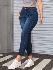 Jeans en denim de haute qualité pour femmes grandes tailles, pantalons, jeans skinny pour femmes, jeans mom, jeans en denim personnalisés pour femmes - Product Image 3