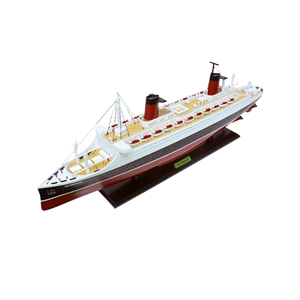 SS France, Barco de Modelo Pintado Personalizado de 80 cm, Estilo Náutico, Artesanía en Madera de Cedro, Decoración de Mesa para el Hogar, Coleccionable, Vietnam - Product Image 2