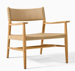 Conjunto de Sillón y Mesa de Centro para Jardín con Asiento y Respaldo Tejidos, Estructura de Madera de Caoba Sólida, Estilo Moderno y Minimalista para Patio - Product Image 1