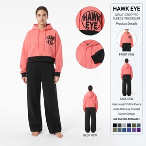 Conjunto deportivo de dos piezas para mujer con chaqueta con cremallera y pantalones anchos a juego - Product Image 5