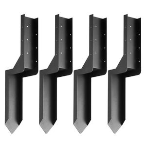 Kit di Riparazione per Pali di Recinzione in Acciaio Resistente, 4 Pezzi, Diametro Interno 3,5 x 3,5 Pollici, Pali di Supporto e Ancoraggi per Terreno - Product Image 1