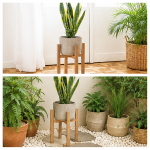 Support de Plante en Bois Moderne Finition Artisanale Support de Pot en Bois Massif pour Décoration Intérieure et Présentation sur Balcon Pot de Fleurs Écologique - Product Image 4