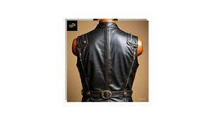 เสื้อกั๊กหนังแท้สีดำสำหรับผู้ชาย ทำมือ ระบายอากาศได้ดี เป็นมิตรกับสิ่งแวดล้อม สไตล์คาวบอย ไบค์เกอร์ สำหรับฤดูหนาว คุณภาพพรีเมียม น้ำหนัก 360 กรัม สไตล์ตะวันตก - Product Image 2