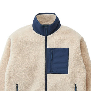 Veste polaire pour homme, fermeture éclair intégrale, col montant, coupe-vent, vêtement d'extérieur décontracté, coupe régulière, en polyester, fermeture à glissière - Product Image 5
