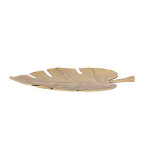 Must Buy Gold Monstera <b>Leaf</b> <b>Decorative</b> Tray 10.5x7.5 Inches Bohemian Plant Theme <b>Wall</b> Art Irregular Shape Metal Handicraft - Product Image 2