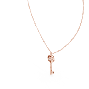 Colgante único de diamante cultivado en laboratorio, engastado en oro rosa macizo de 18 quilates, para fiesta de compromiso, regalo de San Valentín, evento glamuroso, uso diario - Product Image 4