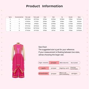 Vestido de Danza Estándar para Niñas de 6 a 16 Años, Traje de Danza Litúrgica de Una Pieza con Falda para Competencia y Clases de Danza - Product Image 6