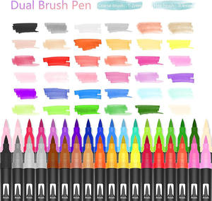 Juego de 60 <span class=keywords><strong>Rotuladores</strong></span> de Doble Punta con Pincel de Acuarela, Pincel Flexible y Delineador Fino <span class=keywords><strong>para</strong></span> Dibujo, Caligrafía y Materiales de Arte - Product Image 5