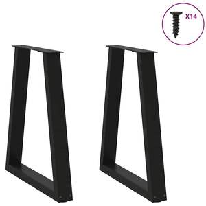 Set di 2 gambe per tavolino da caffè in acciaio nero, 19,7 x 28,3 pollici, accessori per mobili - Product Image 3