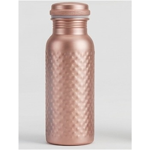 Pure Copper Water Bottle with Hammered Pattern Modern Design Eco-Friendly Gift Set for Travel & <b>Office</b> Use - Product Image 3