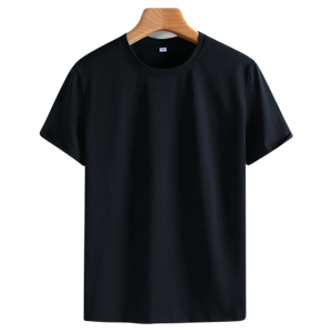 เสื้อยืดผู้ชายผ้าฝ้ายสลับเนื้อ 100% ระบายอากาศได้ดี สีพื้นเรียบ รับสกรีนโลโก้ สวมใส่สบายผิว ผลิตเสื้อยืดแบรนด์ส่วนตัว - Product Image 1