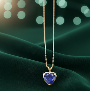 Collar de Moda con Forma de Corazón Azul Hidroplacado en Plata de Ley 925 con Circonitas, Chapado en Oro de 18K, Elegante Collar con Colgante, Regalo para Mujer - Product Image 4
