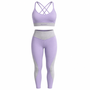 Ensemble de yoga respirant et à séchage rapide pour femmes, taille élastique, motif uni, fabriqué au Pakistan, nouveau style, grande taille - Product Image 3
