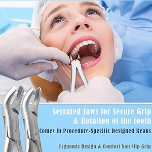 Juego de Pinzas de Extracción Dental Manuales Ergonómicas de Acero Inoxidable Clase I, Instrumentos Quirúrgicos Profesionales con Certificación CE - Product Image 5