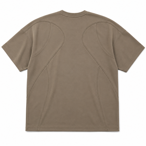 OEM Custom Logo Front Blank Design Oversized <b>Boxy</b> <b>T</b>-<b>Shirt</b> Men Drop Shoulder Cut and Sew Panel Streetwear Short Sleeve Wholesale - Product Image 2