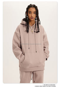 Sweat à capuche surdimensionné coupe-vent de haute qualité 345 g/m², logo personnalisé, unisexe, homme, femme, polaire épais, sweat à capuche vierge - Product Image 4