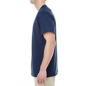 Camisetas de Algodón Color Azul Marino para Hombre, Lisas, Talla Grande, Cuello Redondo, Manga Corta, para Verano, Diseño de Logotipo Personalizado, Camisetas de Estilo Urbano - Product Image 3