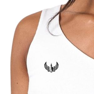 Women's White <b>One</b> Shoulder Rib Crop <b>Top</b> Seamless Stretch Fitted Casual Fashion Summer Activewear Tank Apparel - Product Image 5