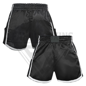 Vêtements de combat noirs personnalisables - Shorts de boxe respirants pour hommes et femmes, service OEM ODM, prix d'usine, shorts de Muay Thai - Product Image 1