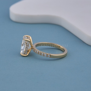 New Design Emerald Cut <b>Diamond</b> Pave <b>Ring</b> Lab Created <b>Diamond</b> <b>Ring</b> for Women's Fine <b>Diamond</b> <b>Ring</b> for Wholesale from India - Product Image 4