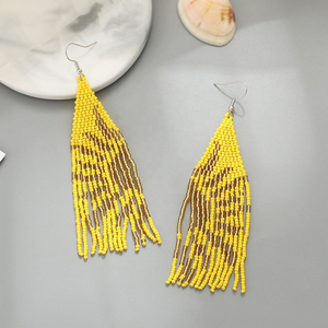 ต่างหูอะคริลิคสไตล์โบฮีเมียนสำหรับผู้หญิง รูปทรงไม่สมมาตร ประดับลูกปัดลายดวงอาทิตย์ ทำด้วยมือ งานฝีมือแฟชั่น - Product Image 2