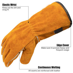 Gants de soudage en cuir de protection, longueur poignet, pour TIG/MIG, compatibles écran tactile, pour usage extérieur, en vente - Product Image 3