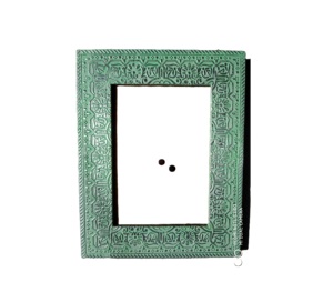 กรอบรูปโลหะทรงสี่เหลี่ยมผืนผ้า สีฟ้าเทา ลายเส้นเรืองแสง - Product Image 4
