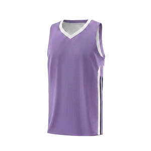 Maillot de basket-ball sans manches à col en V rose Foge Sports, en maille respirante, unisexe, pour adultes - Product Image 4