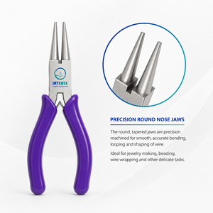 Pince à bec rond professionnelle pour la fabrication de bijoux, en acier inoxydable, pour la mise en forme de fils, la pliage et la création de perles - Product Image 2