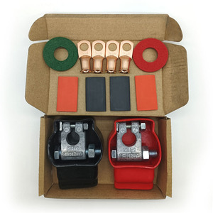 자동차 플랫 터미널 러그 퓨어 리드 배터리 터미널 세트 (커버 커넥터 보호 커버 키트 포함) - Product Image 1