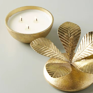 Modern Brass Candle Vessels Candle Holder Container For Decorative Living Room Table Accent <b>Ornament</b> - Product Image 1