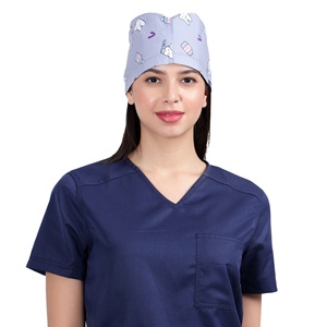Professional Women Surgical <b>Scrub</b> <b>Cap</b> Breathable Cotton Nurse Hospital <b>Cap</b> Adjustable Medical Work Hat OEM Supplier - Product Image 1