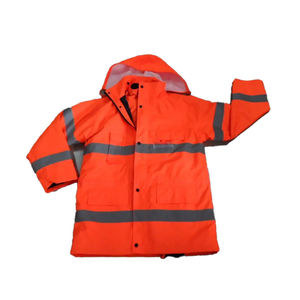 เสื้อฮู้ดสะท้อนแสงกันน้ำสำหรับงานก่อสร้าง ผ้าฝ้ายผสมโพลีเอสเตอร์ 240GSM แขนยาว ชุดยูนิฟอร์มทำงานแบบกำหนดเองได้ - Product Image 5