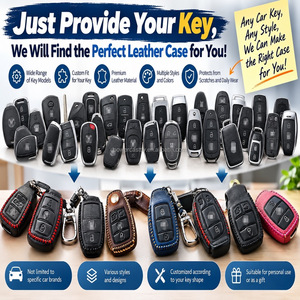 Étui pour clé de voiture en cuir, sur mesure pour clés à 2, 3 ou 4 boutons, housse de protection avec positionnement précis des boutons - Product Image 6