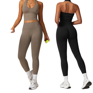 Conjunto Deportivo de Yoga para Mujer, Sujetador Deportivo, Pantalones Cortos de Cintura Alta, Conjunto de Dos Piezas - Product Image 1