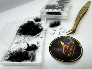 Extensions de cils Vietkinglash 10D 13mm faites à la main, volume noir mat, 0.03 0.05, éventails préfabriqués de haute qualité, plateaux de cils en gros - Product Image 2