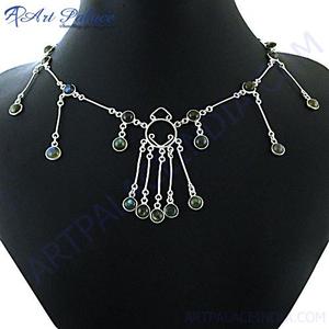 Art Palace 925 <b>Silver</b> Bohemia Tassel Pendant Necklace With Crystal Rhinestone Bezel Setting For Women's Everyday Wear - Product Image 3