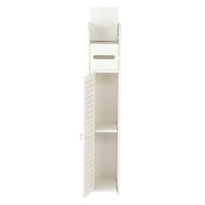 Narrow PVC Bathroom Shelves 80cm High Paper Towel Storage Cabinet (15.5x17x80) - Product Image 3