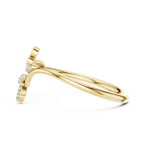 Anillos de oro macizo de 14k para mujer con diamantes de corte redondo minimalistas de diseñador floral, para regalo, compromiso, aniversario, boda - Product Image 2
