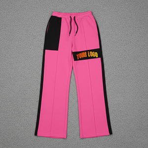 Pantalon de jogging unisexe en coton épais et ample à jambe large, coupe droite, style hiver, vente en gros - Product Image 1