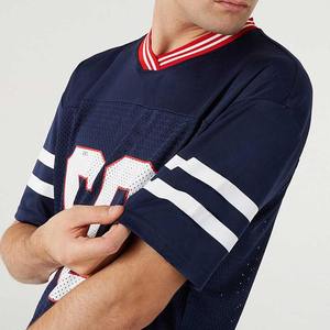Jersey de Fútbol Americano de Alta Calidad, Color Azul Marino, Servicio OEM, Talla Grande, Manga Corta, Personalizable, Tela Suave, para Equipos - Product Image 5