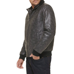 Chaqueta de invierno de moda, abrigo de cuero ajustado para motocicleta, chaqueta de cuero negro para hombre, chaquetas de cuero sintético para hombre - Product Image 6